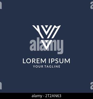 YM triangle monogram logo design ideas, creative initial letter logo with triangular shape logo vector Stock Vector