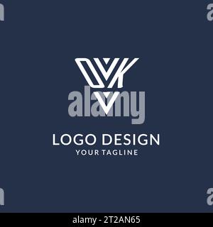OK triangle monogram logo design ideas, creative initial letter logo with triangular shape logo vector Stock Vector