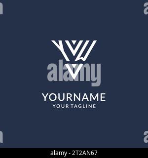 YW triangle monogram logo design ideas, creative initial letter logo with triangular shape logo vector Stock Vector