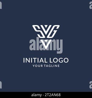 SG triangle monogram logo design ideas, creative initial letter logo with triangular shape logo vector Stock Vector