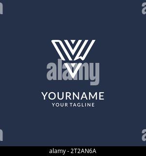 NW triangle monogram logo design ideas, creative initial letter logo with triangular shape logo vector Stock Vector