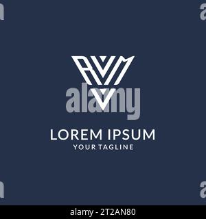 RM triangle monogram logo design ideas, creative initial letter logo with triangular shape logo vector Stock Vector