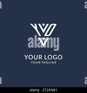 YO triangle monogram logo design ideas, creative initial letter logo with triangular shape logo vector Stock Vector