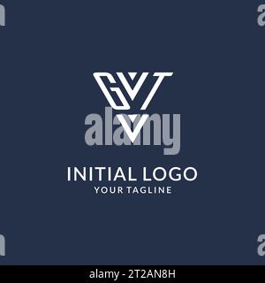GT triangle monogram logo design ideas, creative initial letter logo with triangular shape logo vector Stock Vector