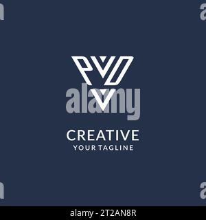 PD triangle monogram logo design ideas, creative initial letter logo with triangular shape logo vector Stock Vector