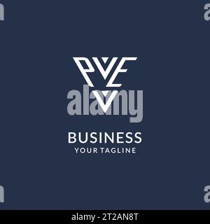 PE triangle monogram logo design ideas, creative initial letter logo with triangular shape logo vector Stock Vector