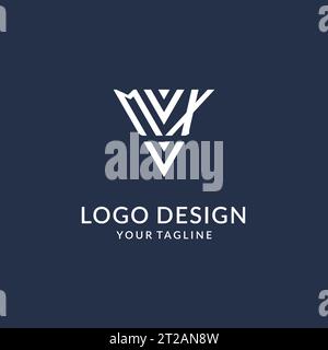 MX triangle monogram logo design ideas, creative initial letter logo with triangular shape logo vector Stock Vector