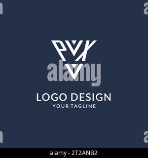 PX triangle monogram logo design ideas, creative initial letter logo with triangular shape logo vector Stock Vector