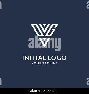 OG triangle monogram logo design ideas, creative initial letter logo with triangular shape logo vector Stock Vector