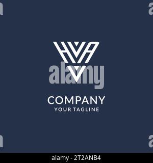 HA triangle monogram logo design ideas, creative initial letter logo with triangular shape logo vector Stock Vector