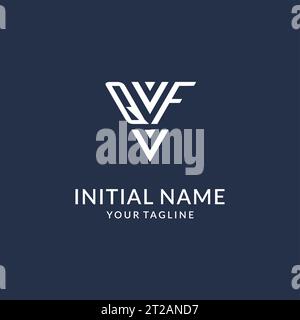 QF triangle monogram logo design ideas, creative initial letter logo with triangular shape logo vector Stock Vector