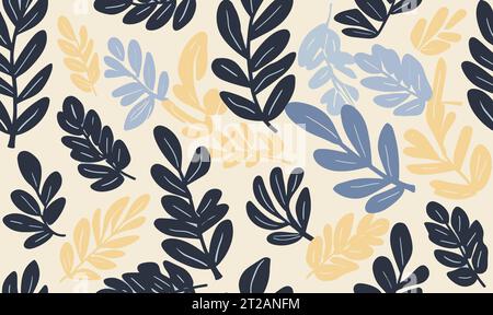 Floral pattern made from abstract organic leaf shapes. Seamless modern pattern Stock Vector