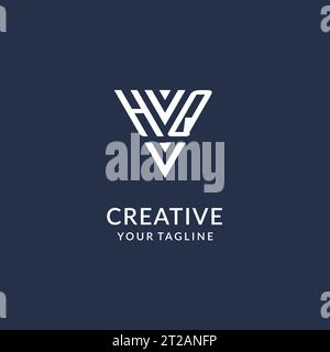 HQ triangle monogram logo design ideas, creative initial letter logo with triangular shape logo vector Stock Vector