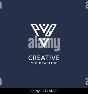 PQ triangle monogram logo design ideas, creative initial letter logo with triangular shape logo vector Stock Vector