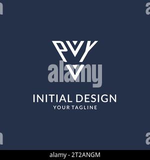 PY triangle monogram logo design ideas, creative initial letter logo with triangular shape logo vector Stock Vector