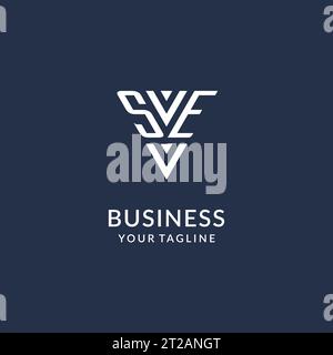 SE triangle monogram logo design ideas, creative initial letter logo with triangular shape logo vector Stock Vector