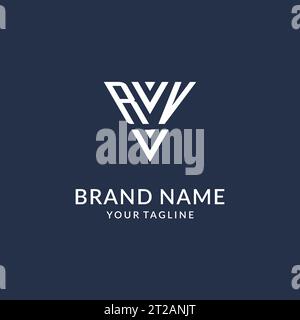 RV triangle monogram logo design ideas, creative initial letter logo with triangular shape logo vector Stock Vector