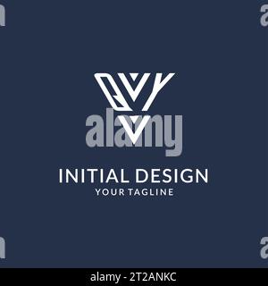 QY triangle monogram logo design ideas, creative initial letter logo with triangular shape logo vector Stock Vector