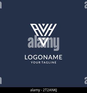 RH triangle monogram logo design ideas, creative initial letter logo with triangular shape logo vector Stock Vector