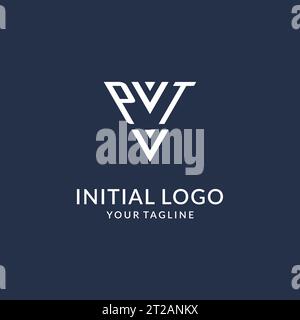 PT triangle monogram logo design ideas, creative initial letter logo with triangular shape logo vector Stock Vector