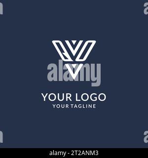QO triangle monogram logo design ideas, creative initial letter logo with triangular shape logo vector Stock Vector