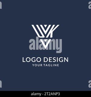 UK triangle monogram logo design ideas, creative initial letter logo with triangular shape logo vector Stock Vector