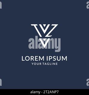 TZ triangle monogram logo design ideas, creative initial letter logo with triangular shape logo vector Stock Vector