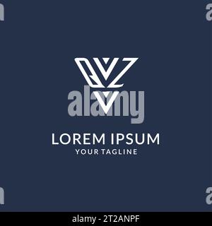 QZ triangle monogram logo design ideas, creative initial letter logo with triangular shape logo vector Stock Vector