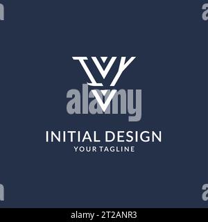 IY triangle monogram logo design ideas, creative initial letter logo with triangular shape logo vector Stock Vector