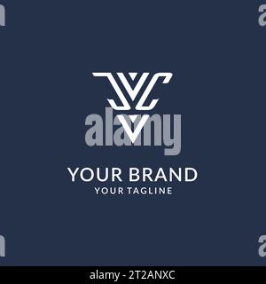 JC triangle monogram logo design ideas, creative initial letter logo with triangular shape logo vector Stock Vector