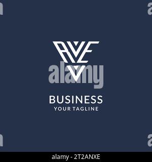 RE triangle monogram logo design ideas, creative initial letter logo with triangular shape logo vector Stock Vector