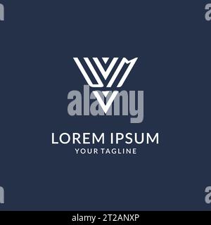 UM triangle monogram logo design ideas, creative initial letter logo with triangular shape logo vector Stock Vector