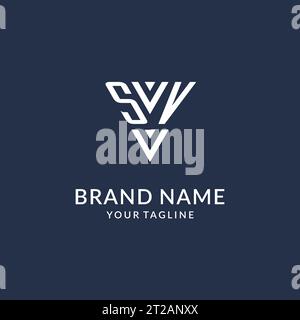 SV triangle monogram logo design ideas, creative initial letter logo with triangular shape logo vector Stock Vector