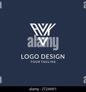 RK triangle monogram logo design ideas, creative initial letter logo with triangular shape logo vector Stock Vector