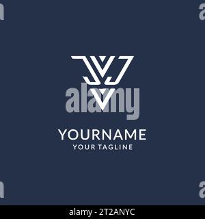 JJ triangle monogram logo design ideas, creative initial letter logo with triangular shape logo vector Stock Vector