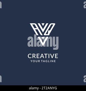 RQ triangle monogram logo design ideas, creative initial letter logo with triangular shape logo vector Stock Vector