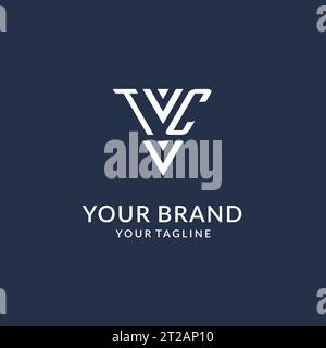 TC triangle monogram logo design ideas, creative initial letter logo with triangular shape logo vector Stock Vector