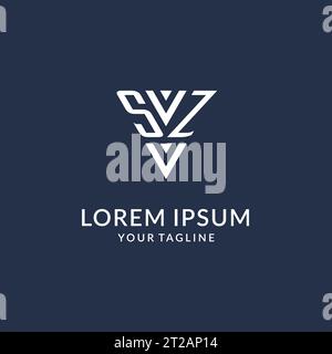 SZ triangle monogram logo design ideas, creative initial letter logo with triangular shape logo vector Stock Vector