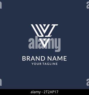 UI triangle monogram logo design ideas, creative initial letter logo with triangular shape logo vector Stock Vector
