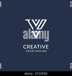 TD triangle monogram logo design ideas, creative initial letter logo with triangular shape logo vector Stock Vector