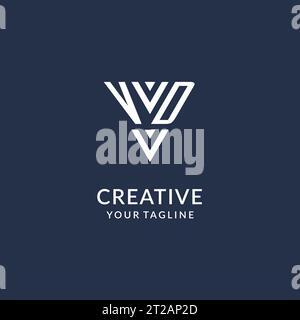 VD triangle monogram logo design ideas, creative initial letter logo with triangular shape logo vector Stock Vector
