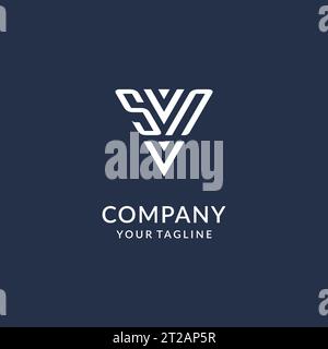 SN triangle monogram logo design ideas, creative initial letter logo with triangular shape logo vector Stock Vector