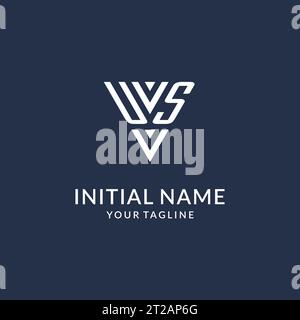 US triangle monogram logo design ideas, creative initial letter logo with triangular shape logo vector Stock Vector