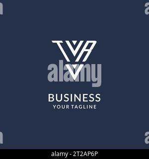 TR triangle monogram logo design ideas, creative initial letter logo with triangular shape logo vector Stock Vector