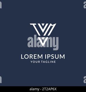 TM triangle monogram logo design ideas, creative initial letter logo with triangular shape logo vector Stock Vector