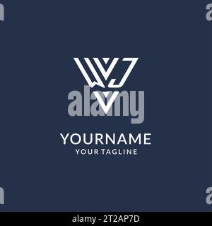 WJ triangle monogram logo design ideas, creative initial letter logo with triangular shape logo vector Stock Vector