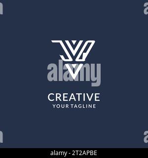 JQ triangle monogram logo design ideas, creative initial letter logo with triangular shape logo vector Stock Vector