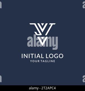 JT triangle monogram logo design ideas, creative initial letter logo with triangular shape logo vector Stock Vector