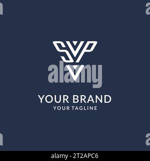 SP triangle monogram logo design ideas, creative initial letter logo with triangular shape logo vector Stock Vector