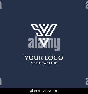 SO triangle monogram logo design ideas, creative initial letter logo with triangular shape logo vector Stock Vector